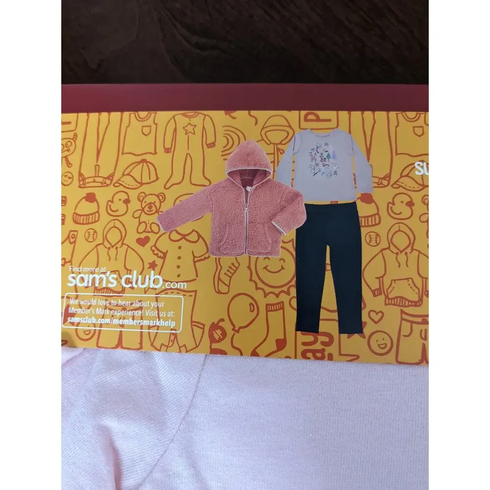 Member's Mark Matching Set 3‎ pieces 18M Girls Top Leggings Cozy Jacket Woodland